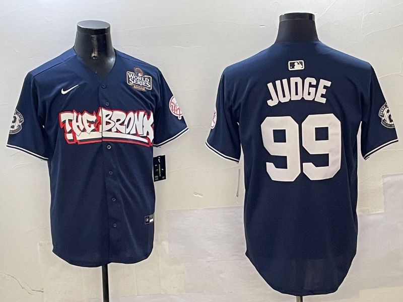 Men New York Yankees #99 Judge Drak Blue four generations Joint Name 2025 Nike MLB Jersey style 2->new york yankees->MLB Jersey